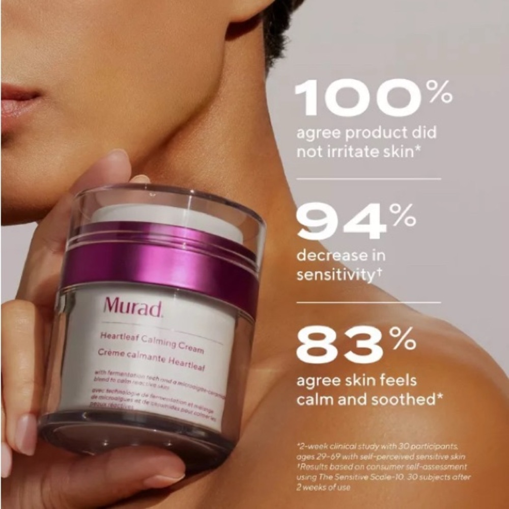 Murad Heartleaf Calming Cream - Metallic Magenta and White Jar